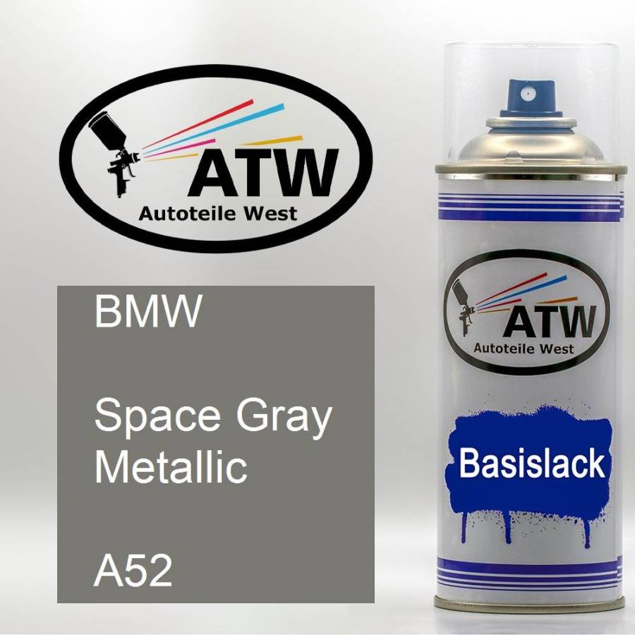 BMW, Space Gray Metallic, A52: 400ml Sprühdose, von ATW Autoteile West.